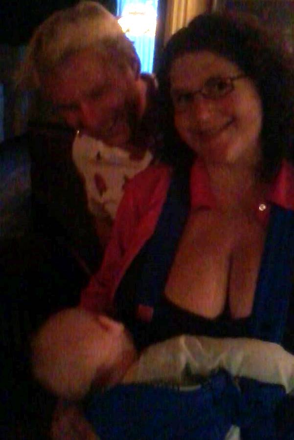 With reader Erin, and her newborn Tommy Douglas